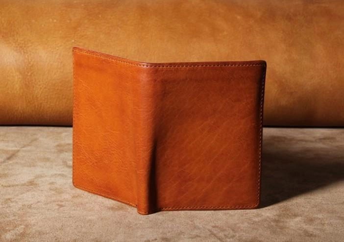 Handmade Genuine Leather Mens Cool Slim Leather Billfold Wallet Men billfold Wallets Bifold for Men