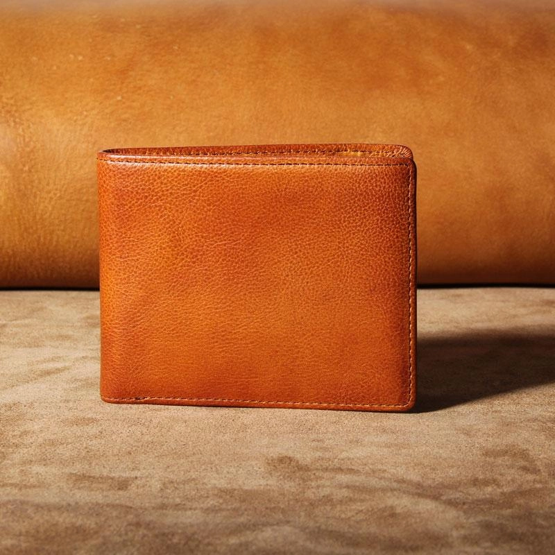 Handmade Genuine Leather Mens Cool Slim Leather Billfold Wallet Men billfold Wallets Bifold for Men