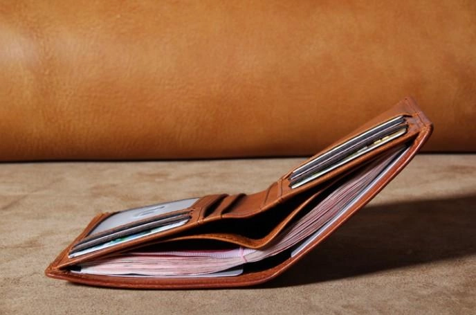 Handmade Genuine Leather Mens Cool Slim Leather Billfold Wallet Men billfold Wallets Bifold for Men