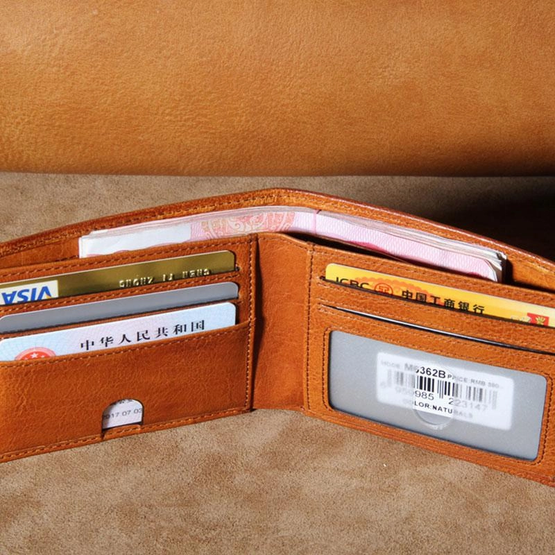 Handmade Genuine Leather Mens Cool Slim Leather Billfold Wallet Men billfold Wallets Bifold for Men