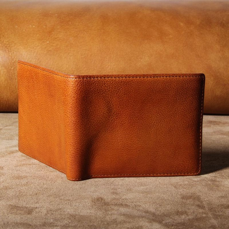Handmade Genuine Leather Mens Cool Slim Leather Billfold Wallet Men billfold Wallets Bifold for Men