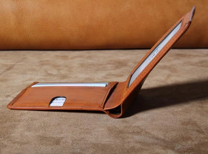 Handmade Genuine Leather Mens Cool Slim Leather Billfold Wallet Men billfold Wallets Bifold for Men