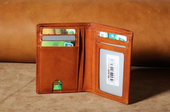 Handmade Genuine Leather Mens Cool Slim Leather Billfold Wallet Men billfold Wallets Bifold for Men
