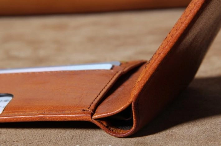 Handmade Genuine Leather Mens Cool Slim Leather Billfold Wallet Men billfold Wallets Bifold for Men