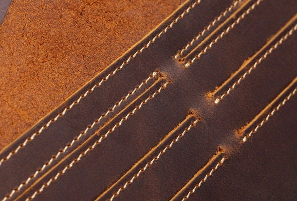 Handmade Genuine Leather Wallet Long Leather Wallet Bifold Wallet Bag For Mens