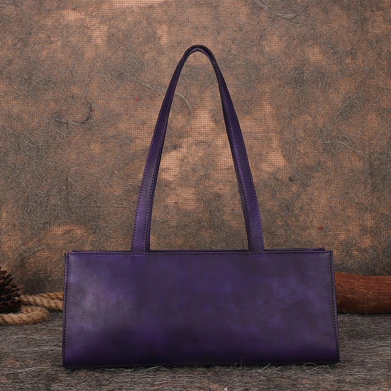 Handmade Green Leather Womens Vintage Baguette Bag Best Baguette Shoulder Bag Crossbody Purses for Ladies