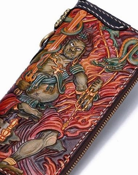 Handmade Leather Acalanatha Mens Chain Biker Wallet Cool Leather Wallet With Chain Wallets for Men