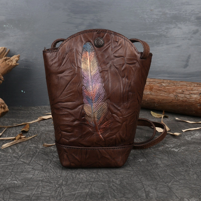 Handmade Leather bag for women leather phone bag shoulder bag crossbody bag