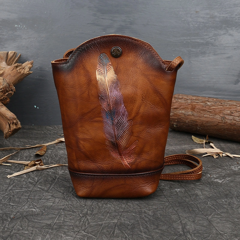 Handmade Leather bag for women leather phone bag shoulder bag crossbody bag