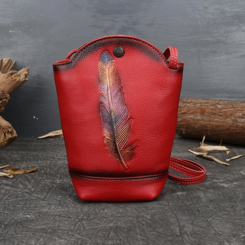 Handmade Leather bag for women leather phone bag shoulder bag crossbody bag