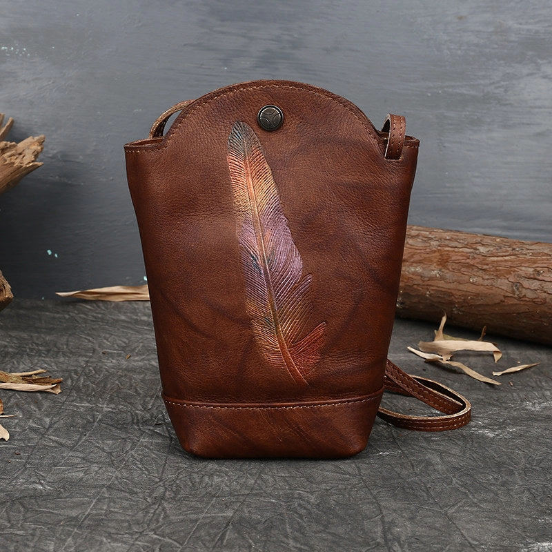 Handmade Leather bag for women leather phone bag shoulder bag crossbody bag