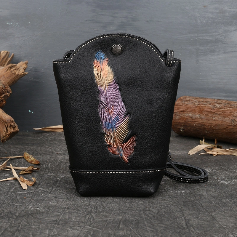 Handmade Leather bag for women leather phone bag shoulder bag crossbody bag