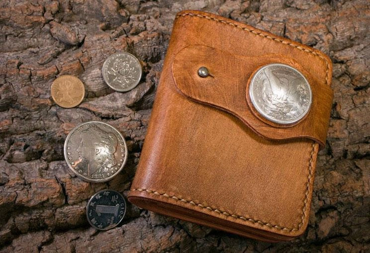 Handmade Leather billfold Mens Chain Biker Wallet Cool Leather Wallet With Chain Wallets for Men