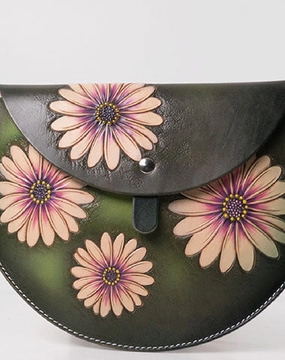 Handmade Leather crossbody purse bag clutch green purse for women leather bag