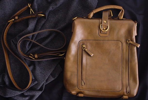 Handmade Leather Handbag Backpack Bag Crossbody Bag Shoulder Bag Purse For Women