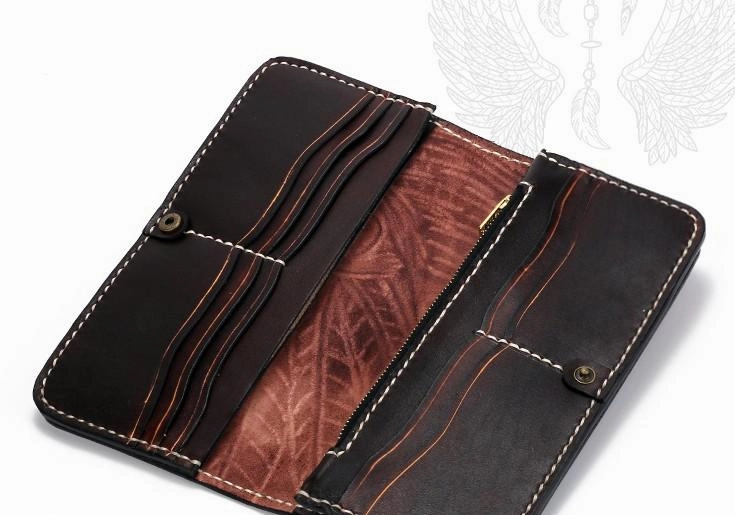 Handmade Leather Indian Eagle Mens Chain Biker Wallet Cool Leather Wallet With Chain Wallets for Men