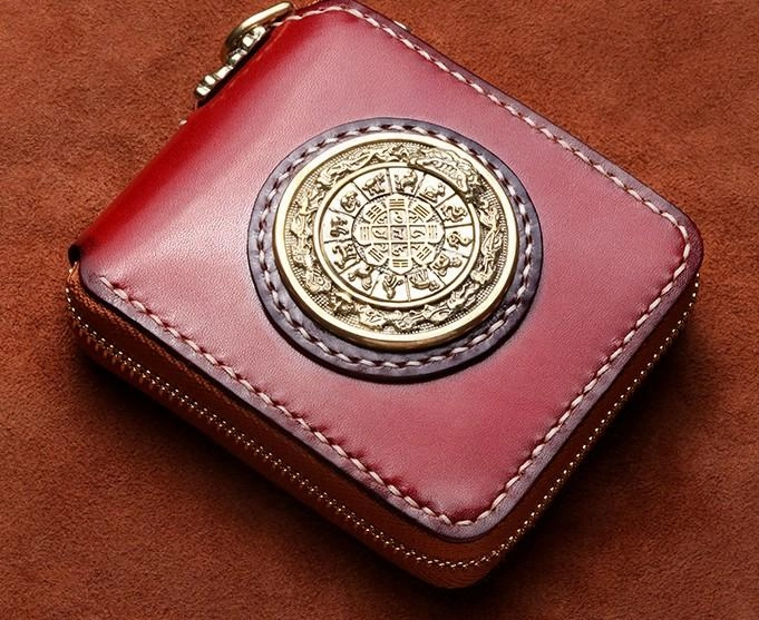 Handmade Leather Mens Biker Chain Wallet Cool Leather Wallet Small Chain Wallets for Men