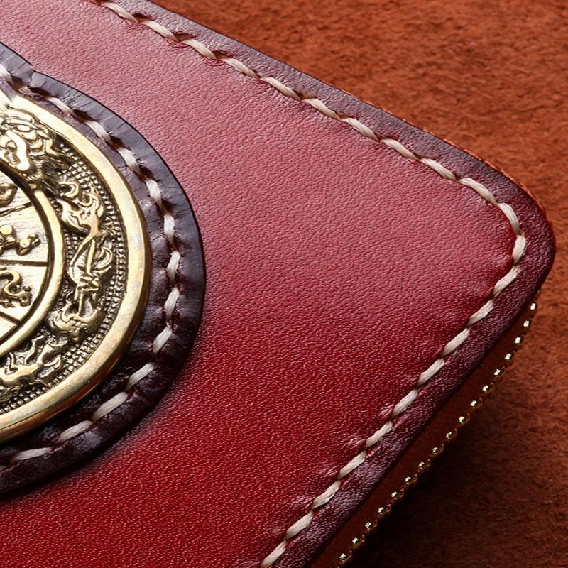Handmade Leather Mens Biker Chain Wallet Cool Leather Wallet Small Chain Wallets for Men
