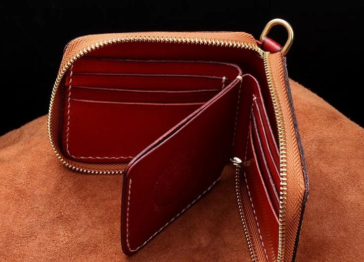 Handmade Leather Mens Biker Chain Wallet Cool Leather Wallet Small Chain Wallets for Men