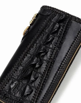 Handmade Leather Mens Biker Chain Wallets Cool Leather Biker Wallets Long Chain Wallet for Men