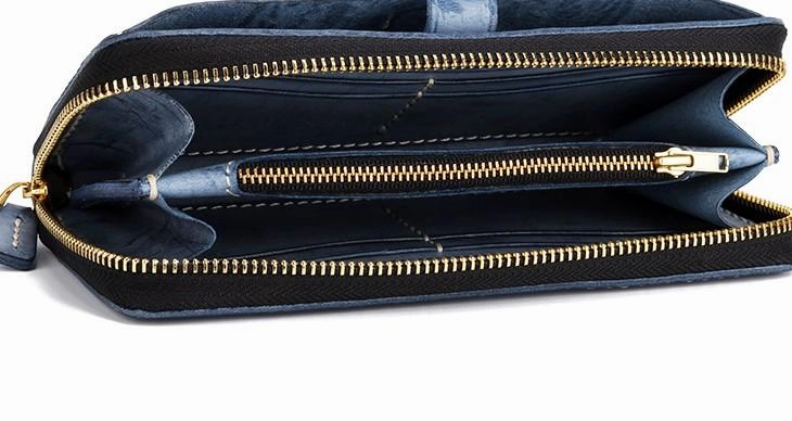 Handmade Leather Mens Chain Biker Wallet Cool Leather Wallet Long Phone Wallets for Men