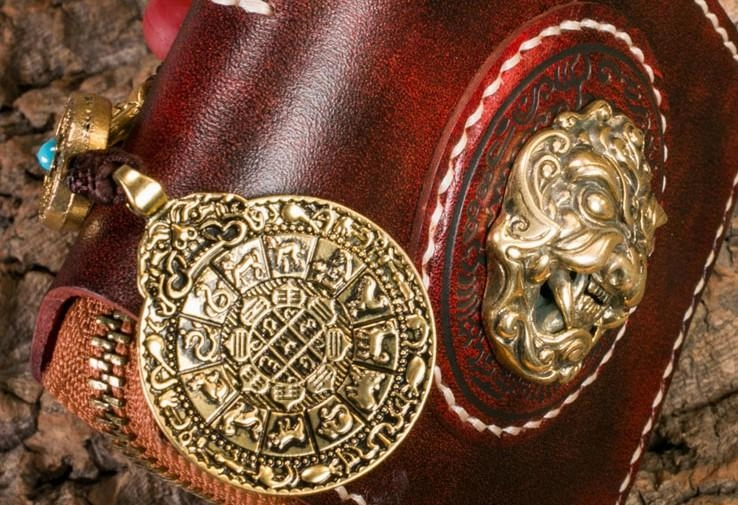 Handmade Leather Mens Chain Biker Wallet Cool Leather Wallet Small Wallets for Men