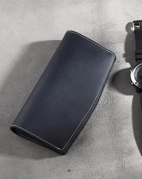 Handmade Leather Mens Clutch Wallet Cool Leather Wallet Long Phone Wallets for Men