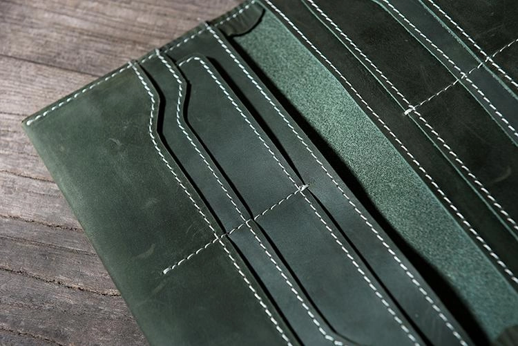 Handmade Leather Mens Clutch Wallet Cool Leather Wallet Long Phone Wallets for Men