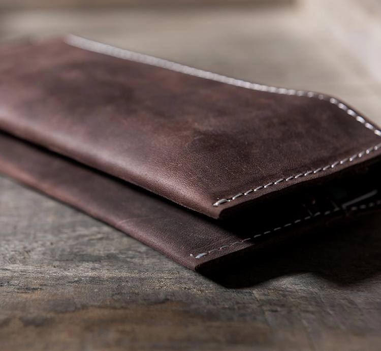 Handmade Leather Mens Clutch Wallet Cool Leather Wallet Long Phone Wallets for Men