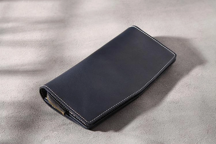 Handmade Leather Mens Clutch Wallet Cool Leather Wallet Long Phone Wallets for Men