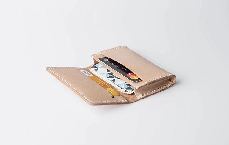 Handmade Leather Mens Cool billfold Wallet Card Holder Small Card Slim Wallets for Men