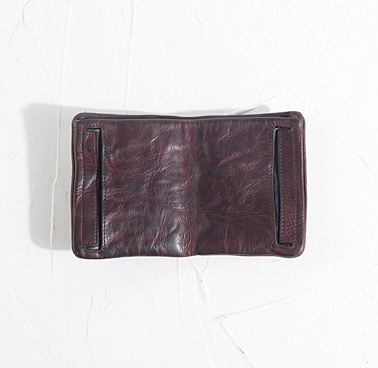 Handmade Leather Mens Cool Black billfold Wallets Small Wallet Men Bifold Wallets Front Pocket Wallet for Men
