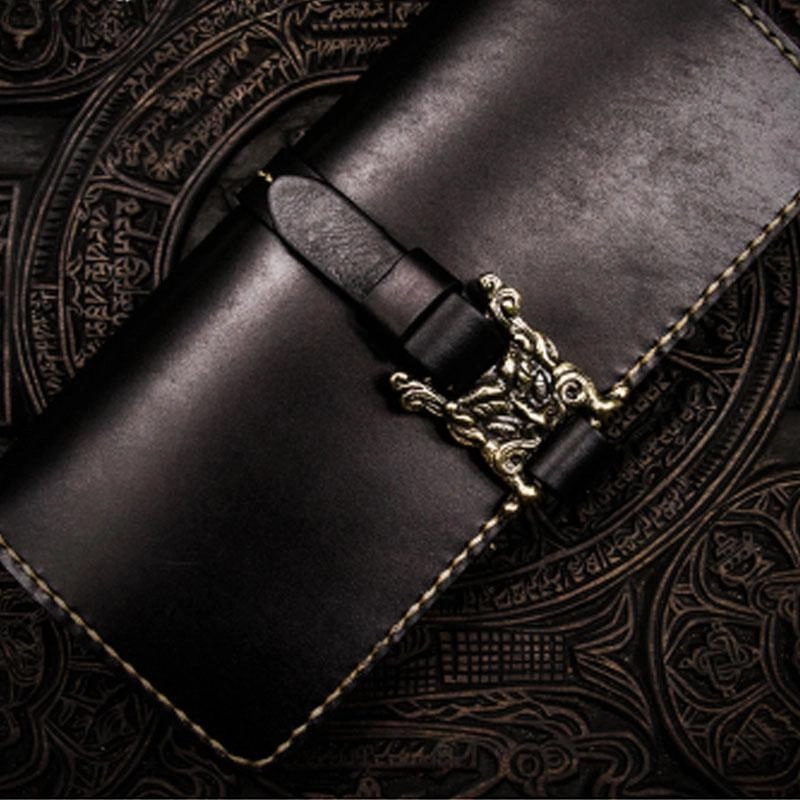 Handmade Leather Mens Cool Long Leather Wallet Long Wallets for Men