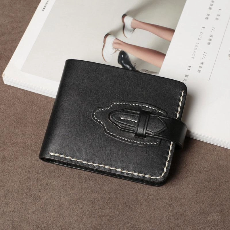 Handmade Leather Mens Cool Slim Leather Small Wallet Men billfold Wallets for Men
