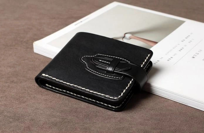 Handmade Leather Mens Cool Slim Leather Small Wallet Men billfold Wallets for Men
