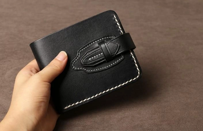 Handmade Leather Mens Cool Slim Leather Small Wallet Men billfold Wallets for Men