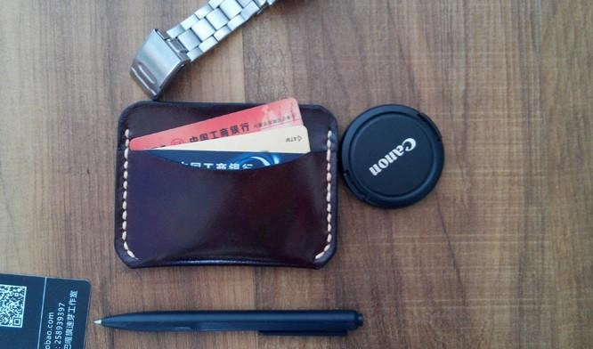 Handmade Leather Mens Slim Front Pocket Wallet Leather Card Wallets  for Men