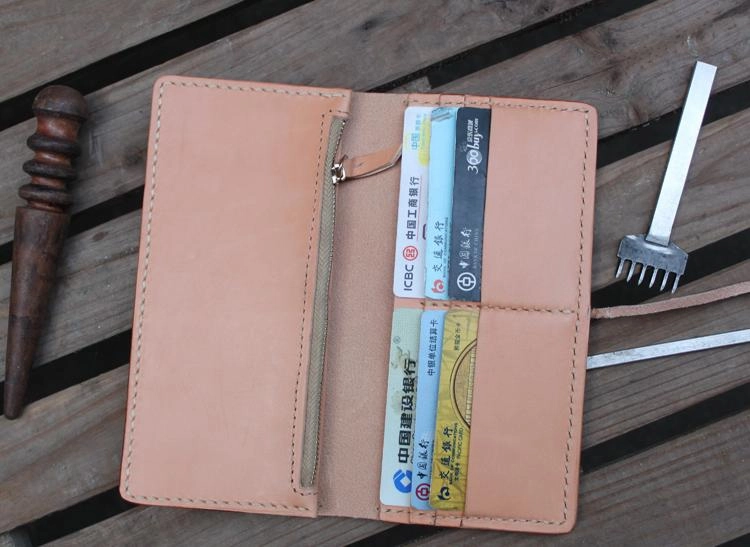 Handmade Leather Mens Vintage Long Wallet Cool Long Wallet for Men