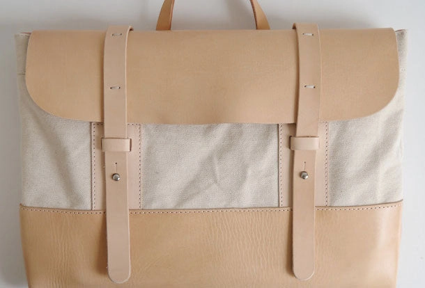 Handmade Leather messenger bag backpack canvas for men women leather shoulder bag