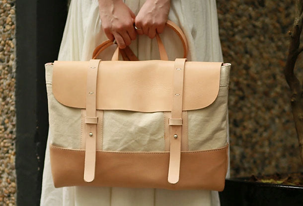 Handmade Leather messenger bag backpack canvas for men women leather shoulder bag