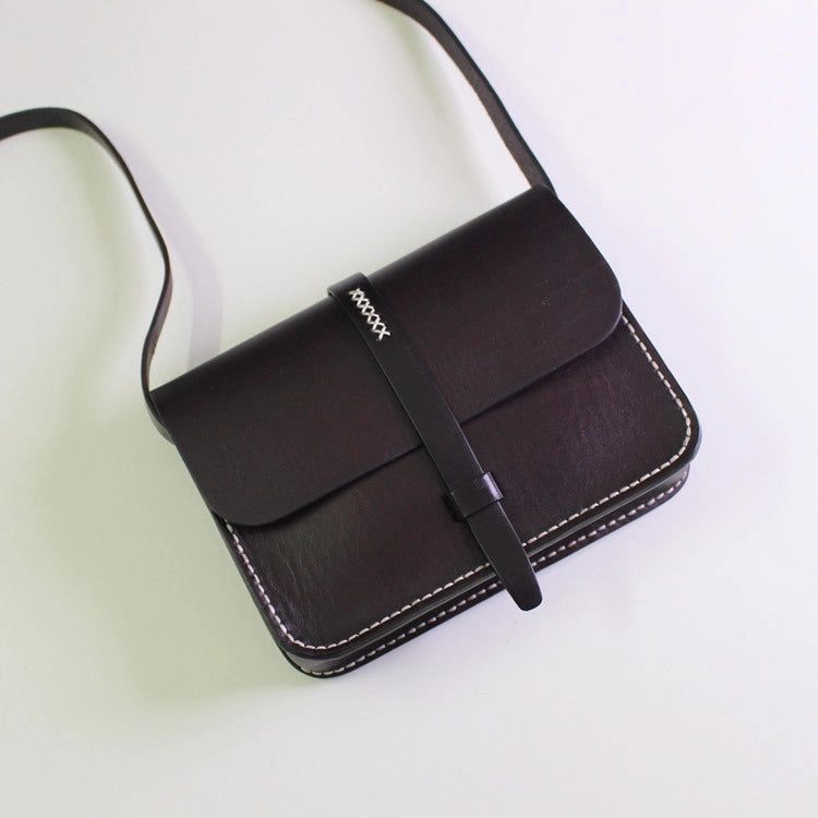 Handmade Leather satchel bag shoulder bag black red for women leather crossbody bag
