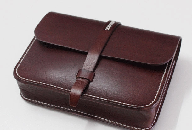 Handmade Leather satchel bag shoulder bag black red for women leather crossbody bag