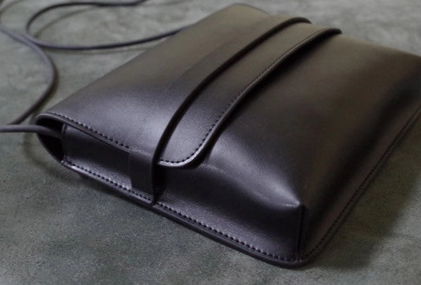 Handmade Leather shoulder bag black tassel for women leather crossbody bag