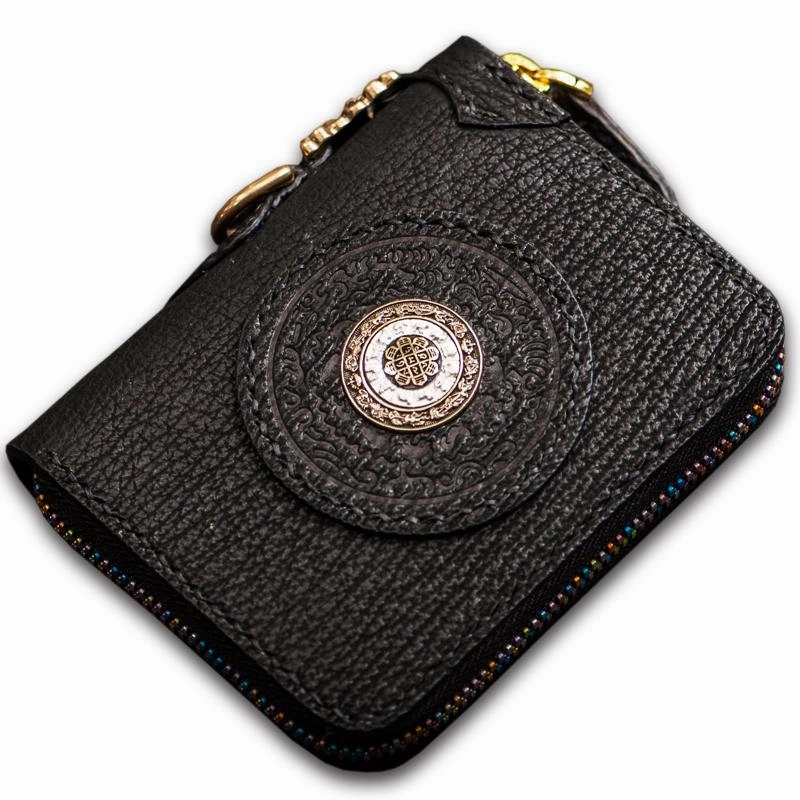 Handmade Leather Small Tooled Mens Cool billfold Wallet Chain Wallets Biker Wallet for Men