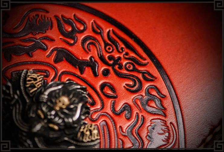 Handmade Leather Tibetan Mens Biker Chain Wallet Cool Leather Wallet Long Chain Wallet for Men