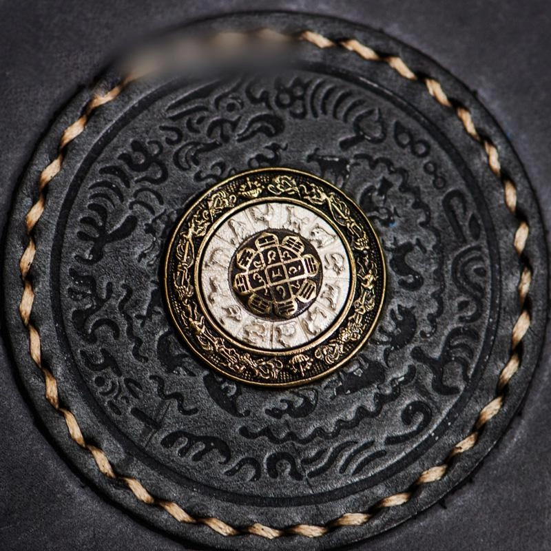 Handmade Leather Tibetan Mens billfold Wallet Cool Chain Wallet Biker Wallet for Men