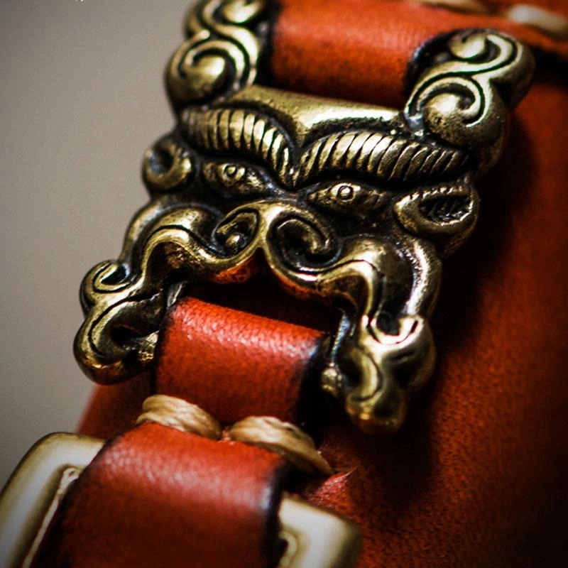 Handmade Leather Tibetan Mens billfold Wallets Cool Chain Wallet Small Biker Wallet for Men
