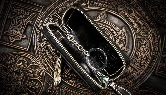 Handmade Leather Tooled Mens Cool Car Key Wallet Car Key Holder Car KeyChain for Men