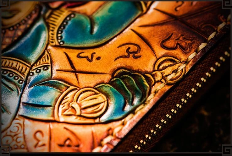 Handmade Leather Ucchusma Mens Chain Biker Wallet Cool Leather Long Wallet With Chain Wallets for Men