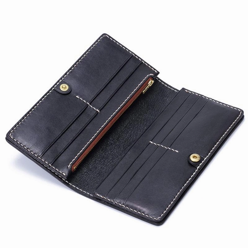 Handmade Leather Zebra Tooled Mens Chain Biker Wallet Cool Leather Wallet With Chain Wallets for Men